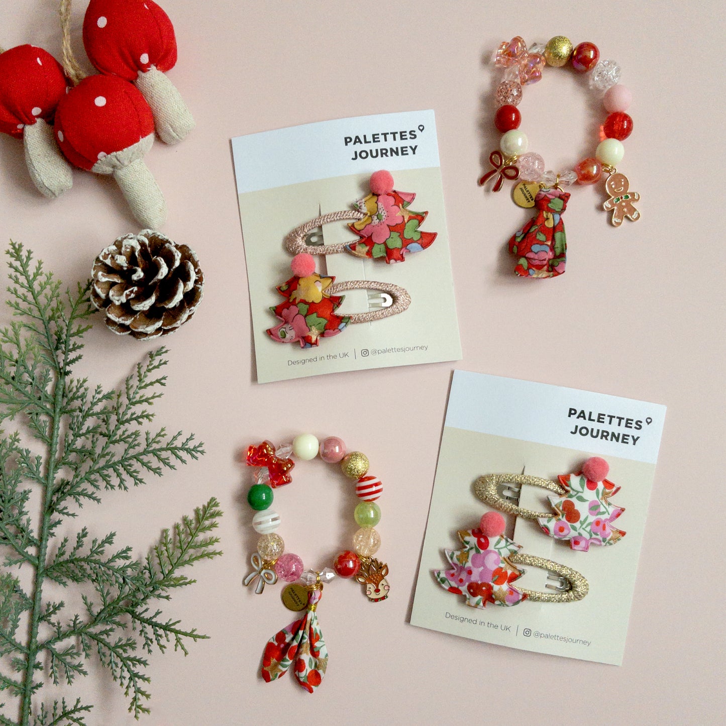 Christmas Tree Snap Clips | Liberty Wiltshire Star Red