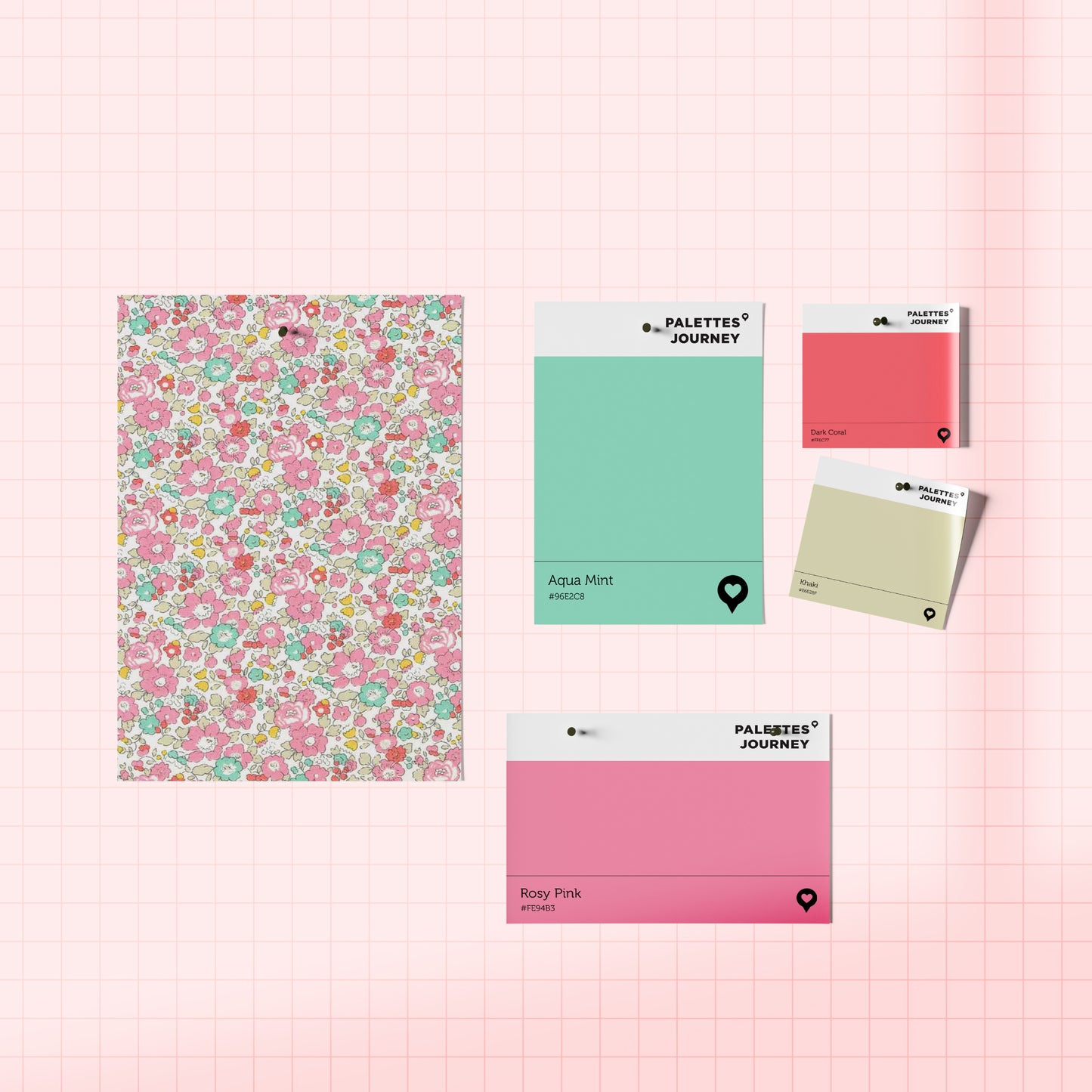 Flower Snap Clips | Liberty Betsy Ann Pinky Mint