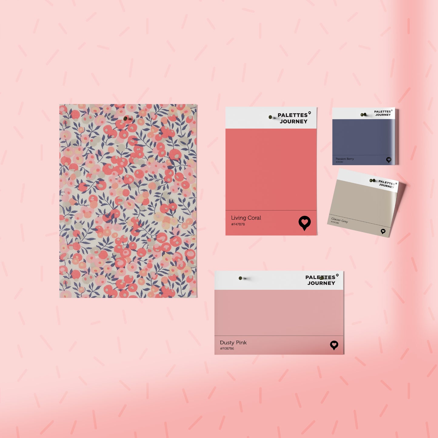 Scalloped Heart Snap Clips | Liberty Wiltshire Fuchsia Garden