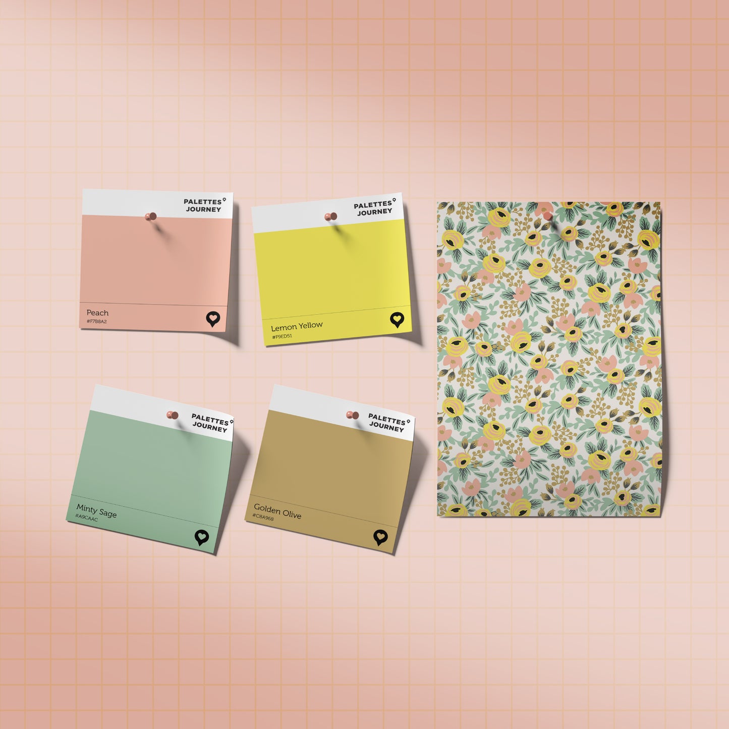 Scalloped Heart Snap Clips | Rifle Paper Co. Rosa Buttercream Blush