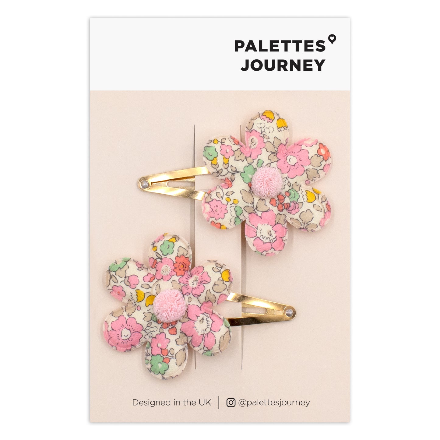 Flower Snap Clips | Liberty Betsy Ann Pinky Mint