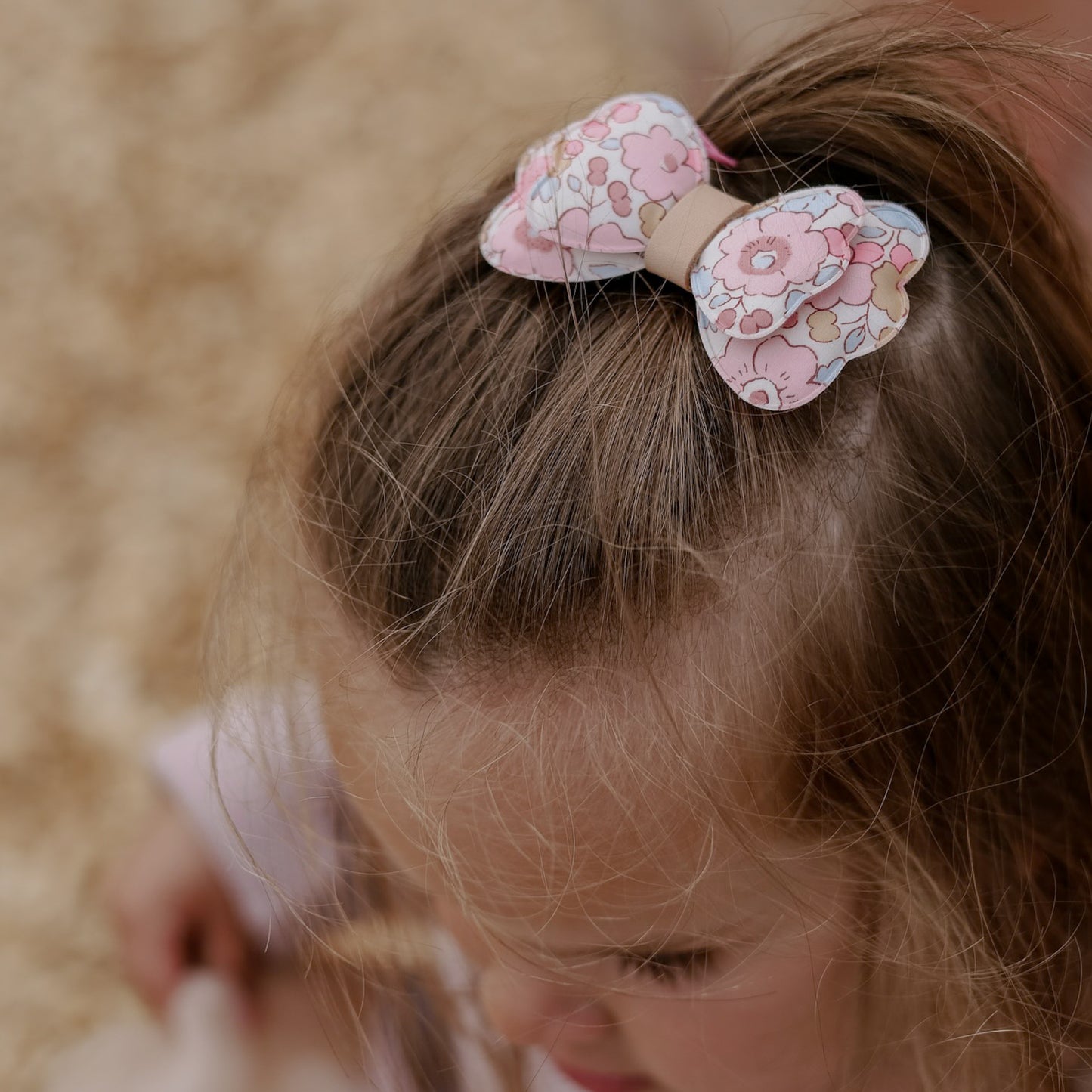 Puffy Bow Clips | Liberty Betsy Blushy Pop