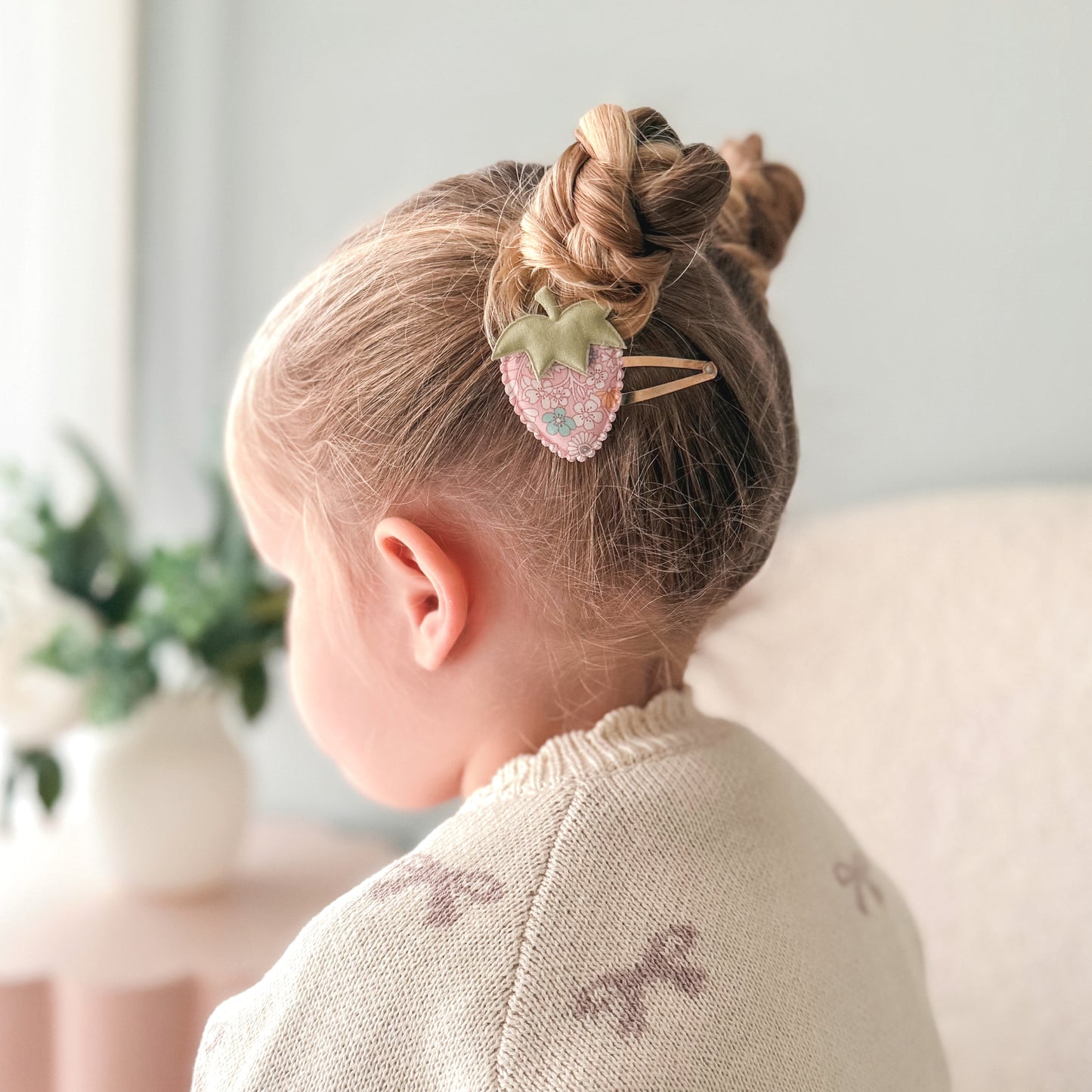 Scalloped Strawberry Snap Clips | Liberty Michelle Blush