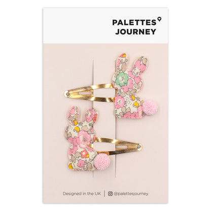 Bunny Snap Clips | Liberty Betsy Ann Pinky Mint