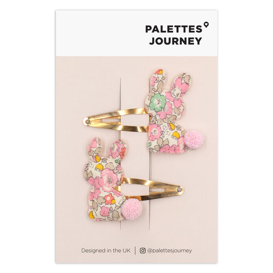 Bunny Snap Clips | Liberty Betsy Ann Pinky Mint