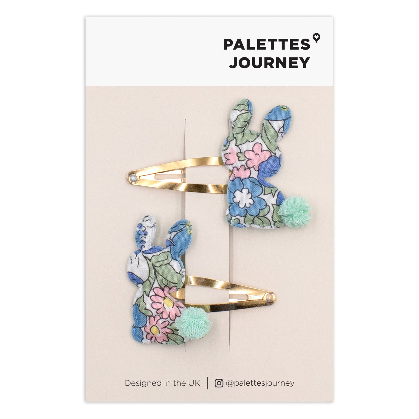 Bunny Snap Clips | Liberty Blossom Blue Garden
