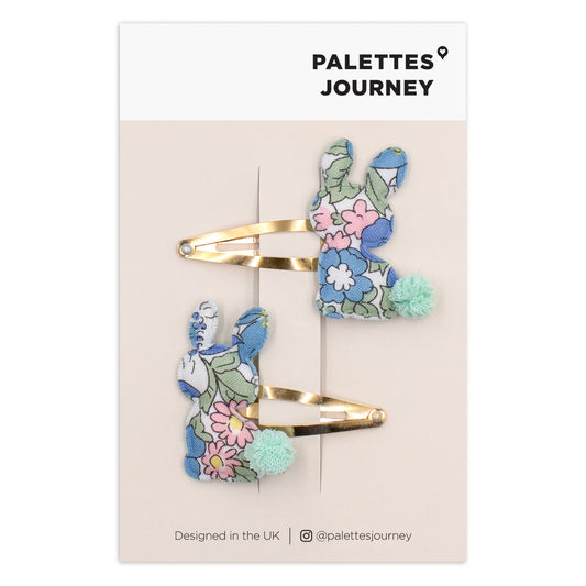 Bunny Snap Clips | Liberty Blossom Blue Garden