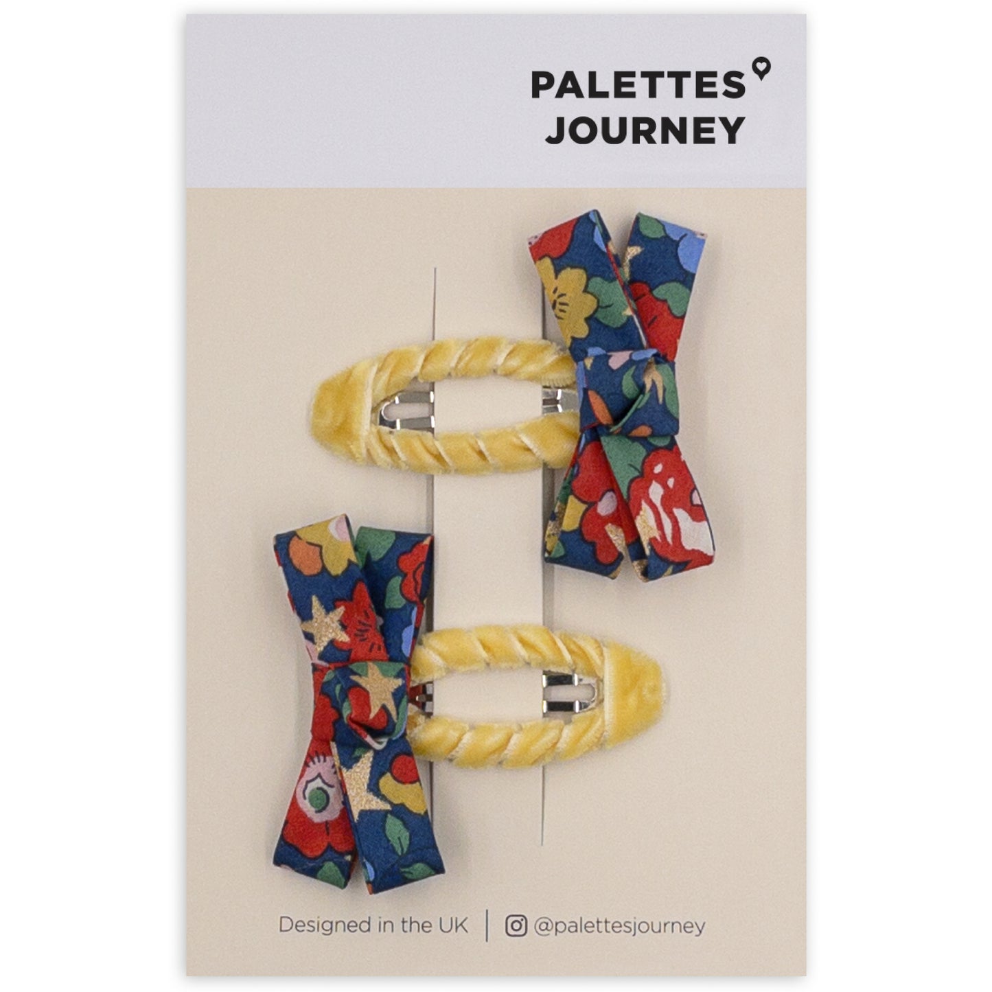 Christmas Knot Bow Snap Clips | Liberty Betsy Star Blue