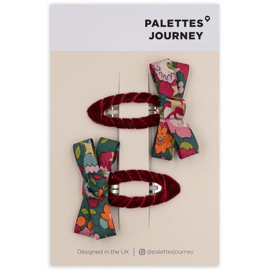 Christmas Knot Bow Snap Clips | Liberty Betsy Star Green