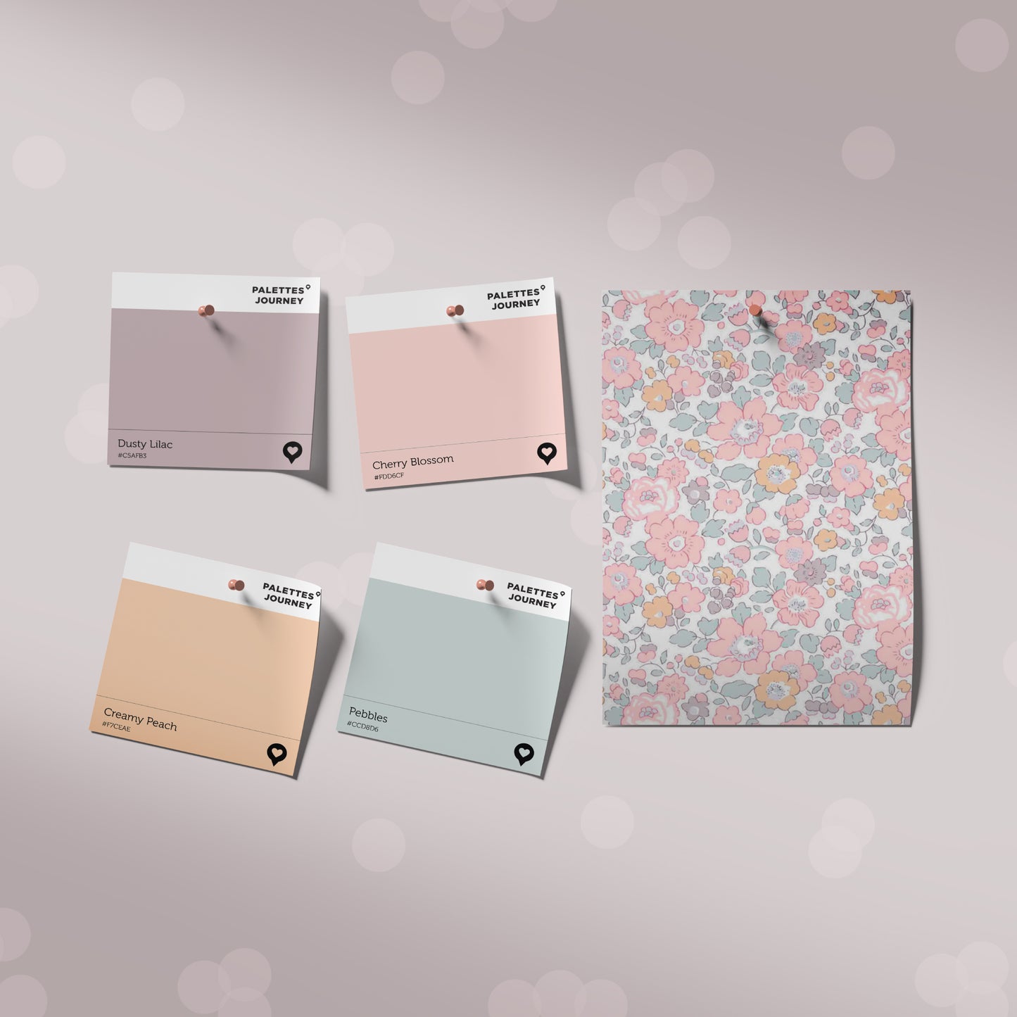 Puffy Bow Clips | Liberty Betsy Rosy Lilac Garden