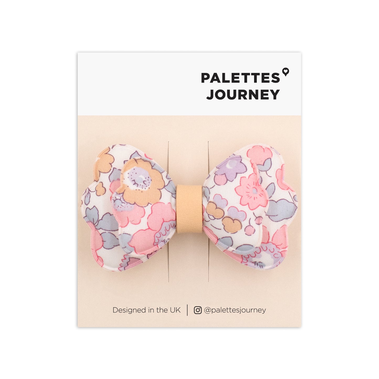 Puffy Bow Clips | Liberty Betsy Rosy Lilac Garden